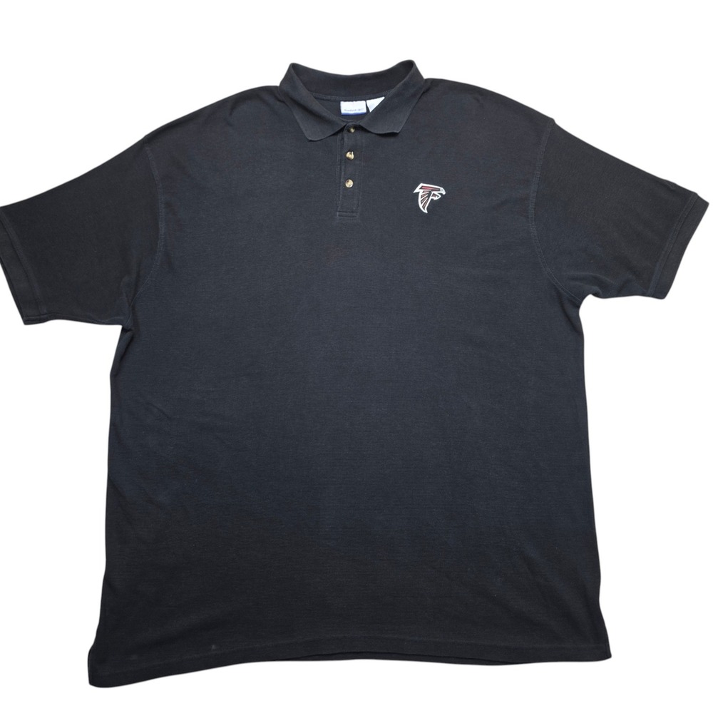 Reebok Atlanta Falcons Polo Shirt Mens 3XL Black Waffle Knit Short Sleeve NFL